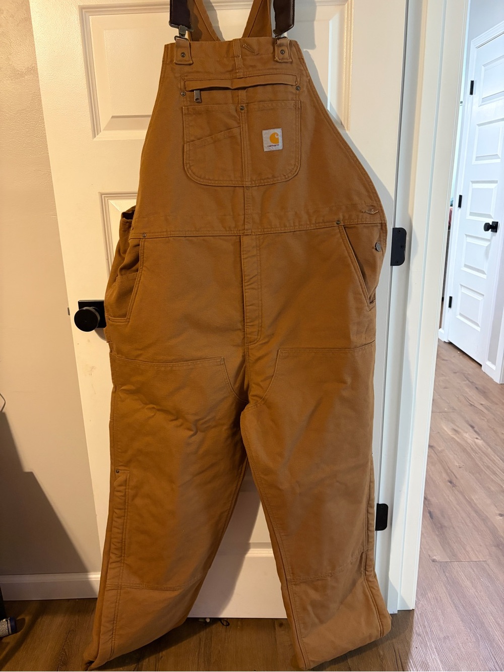 Carhartt Brown Duck Bib Overalls with Adjustable Straps